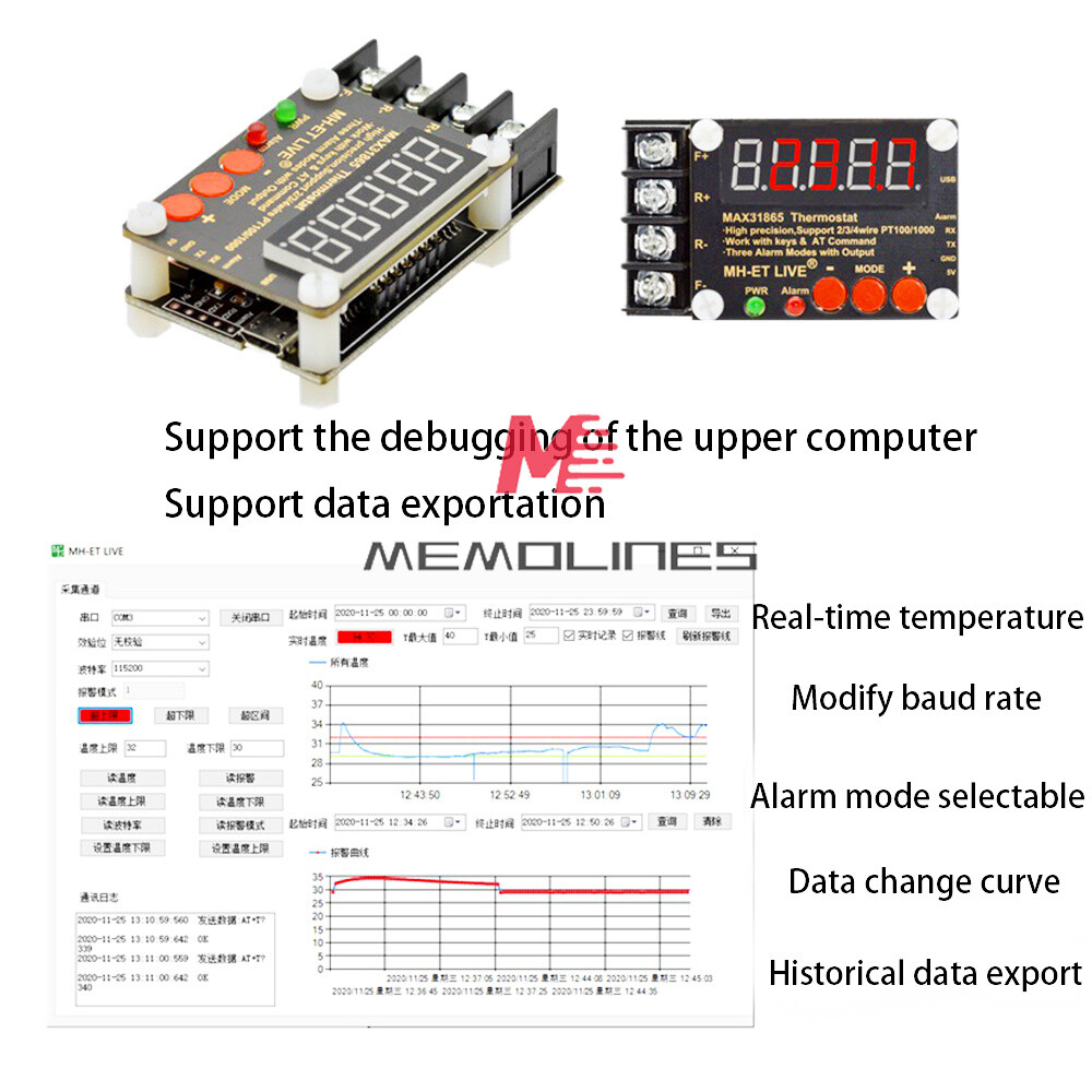 MAX31865 High Precision Isolated Temperature Collector Module PT100 Serial Port