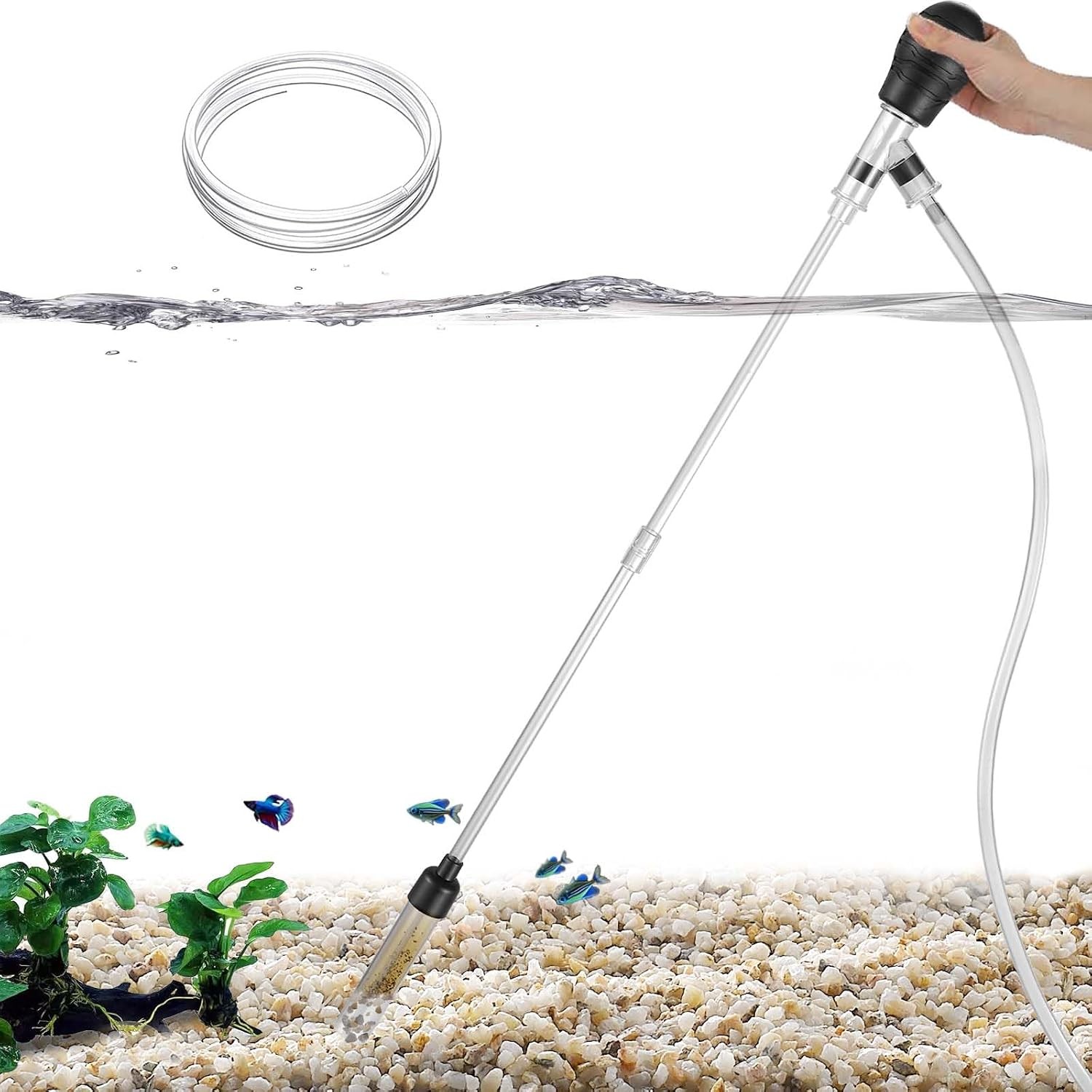 Aquarium Small Gravel Cleaner 6Ft Hose Fish Tank Water Changer Sand Vacuum