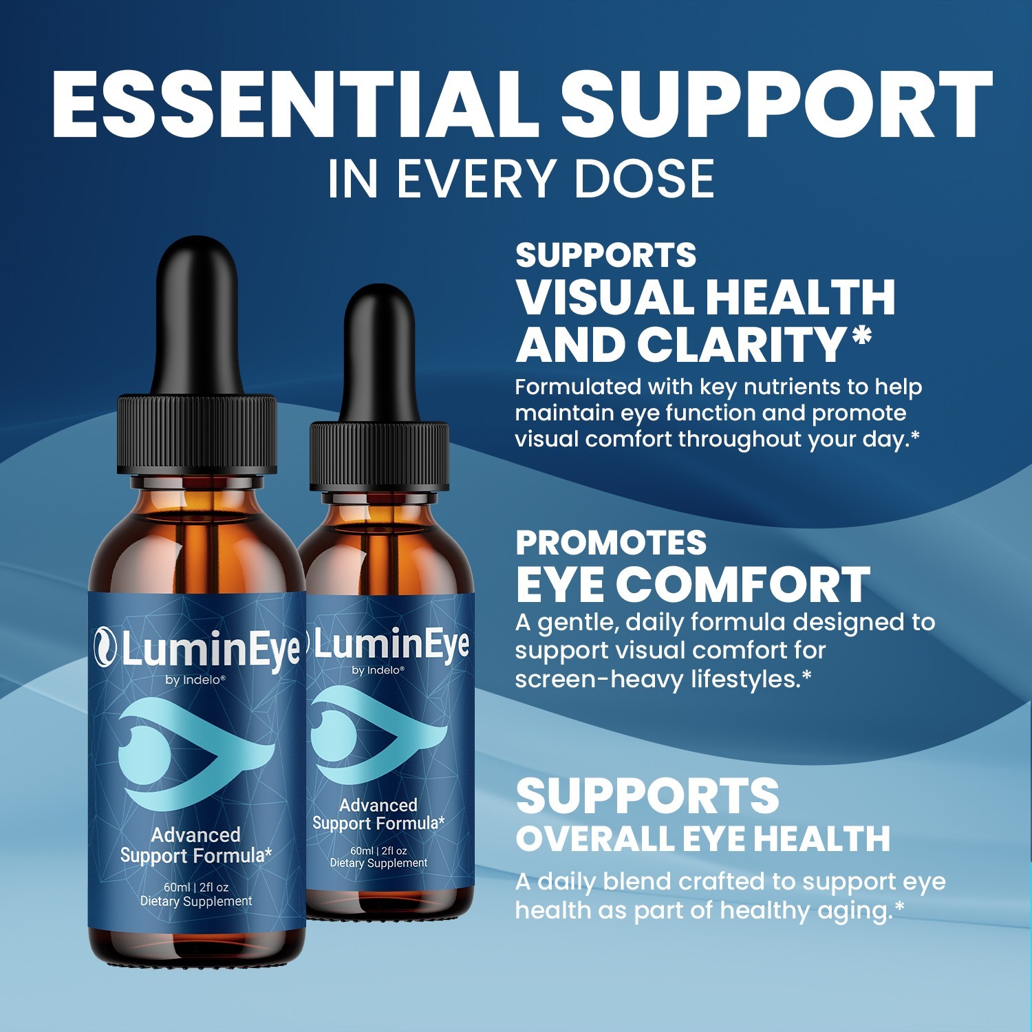 (2 Pack) LuminEye Drops Eye Support Supplement – LuminEye Liquid Vitamins Health