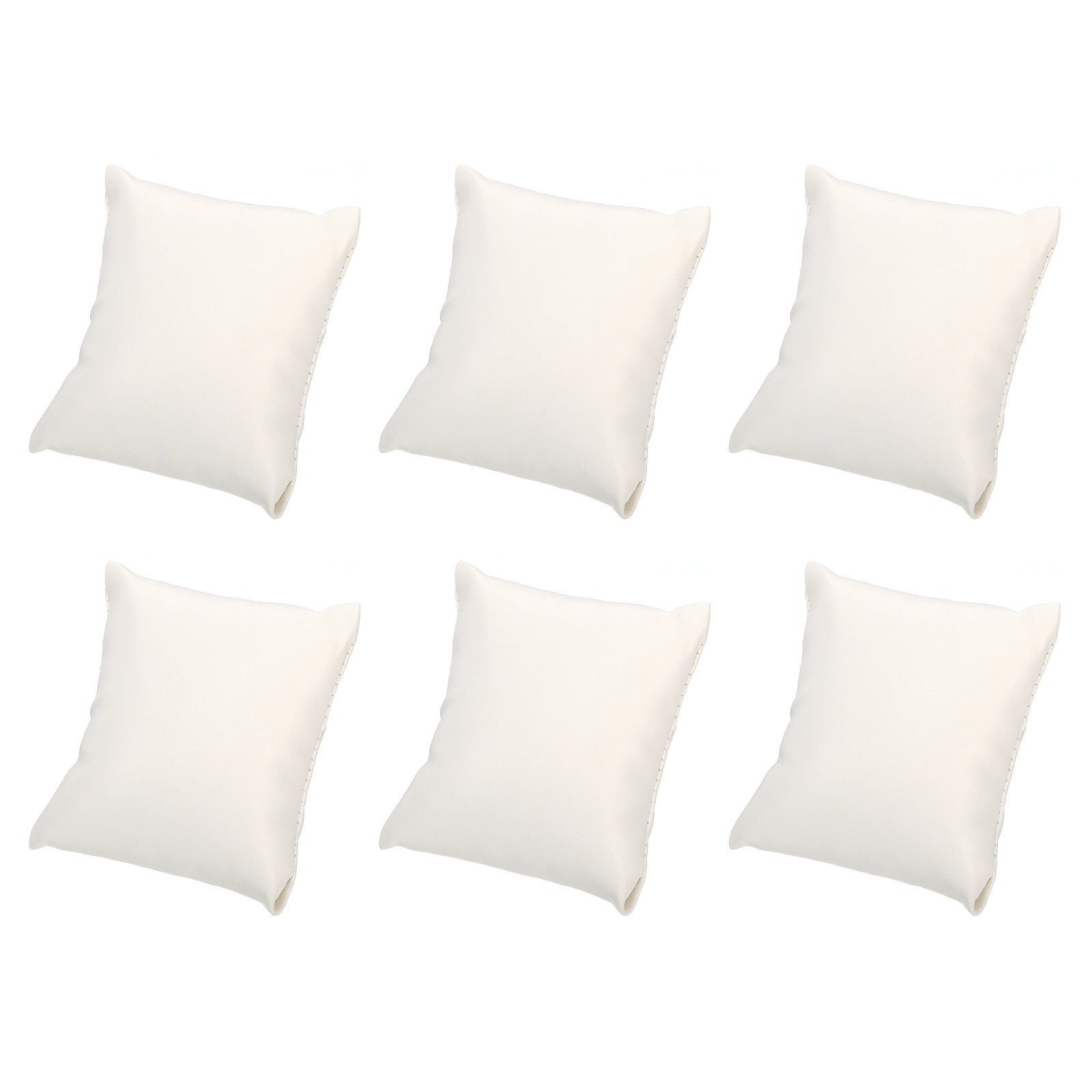 6Pcs 3.54" x 3.15" PU Bracelet Watch Pillow Jewelry Display Pillows, White