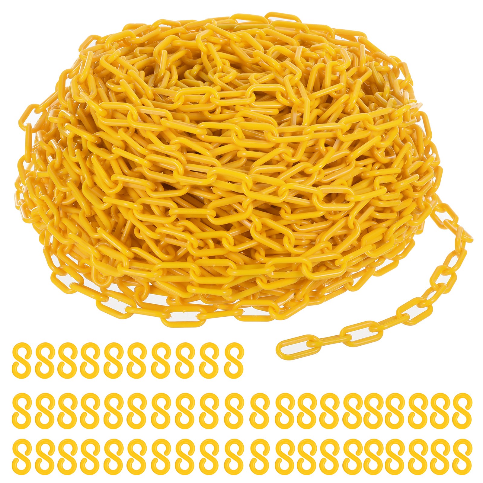 Plastic Chain,600 FEET Safety Barrier Chain for Crowd, 1/4inch(6mm) Yellow