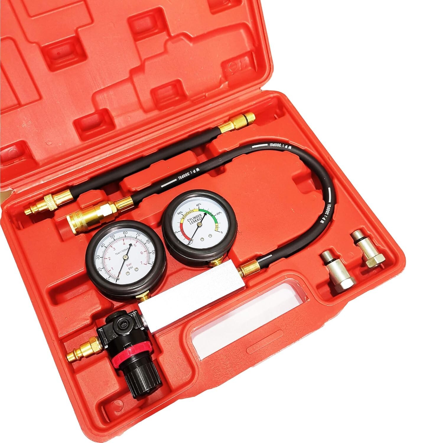 Engine Compression Tester Gauges Set - Tu-21 Leak Down and Diagnostics Tool