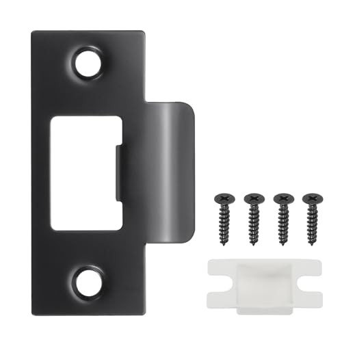 2-3/4" Door Lock Strike Plate,1 Pcs Stainless T Strike Deadbolt Strike Black