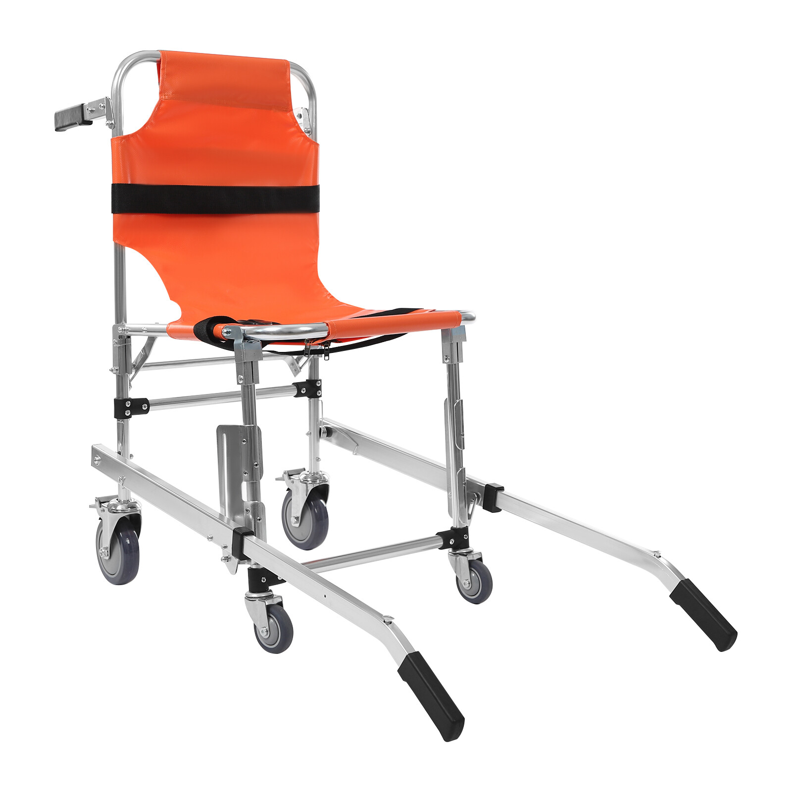 160kg Load Emergency Stair Climbing Wheelchair Foldable Transport Chair Orange