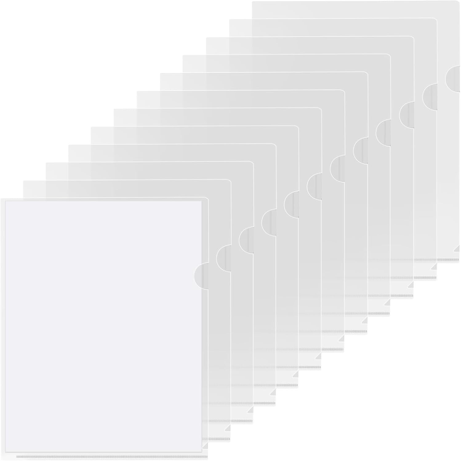 12PCS Plastic File Folder Clear Project Pocket Transparent Document Paper Jacket