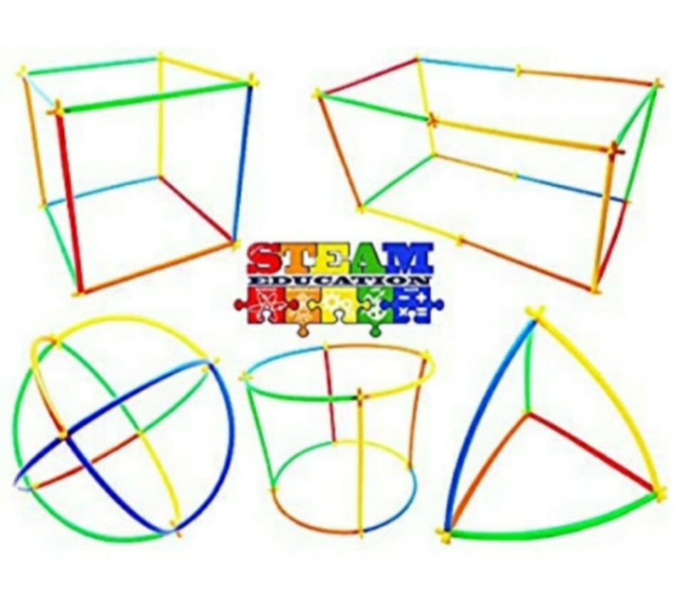 Skoolzy STEM Toys Straws and Connectors Building Kits - 200 pc Fine Motor Skills