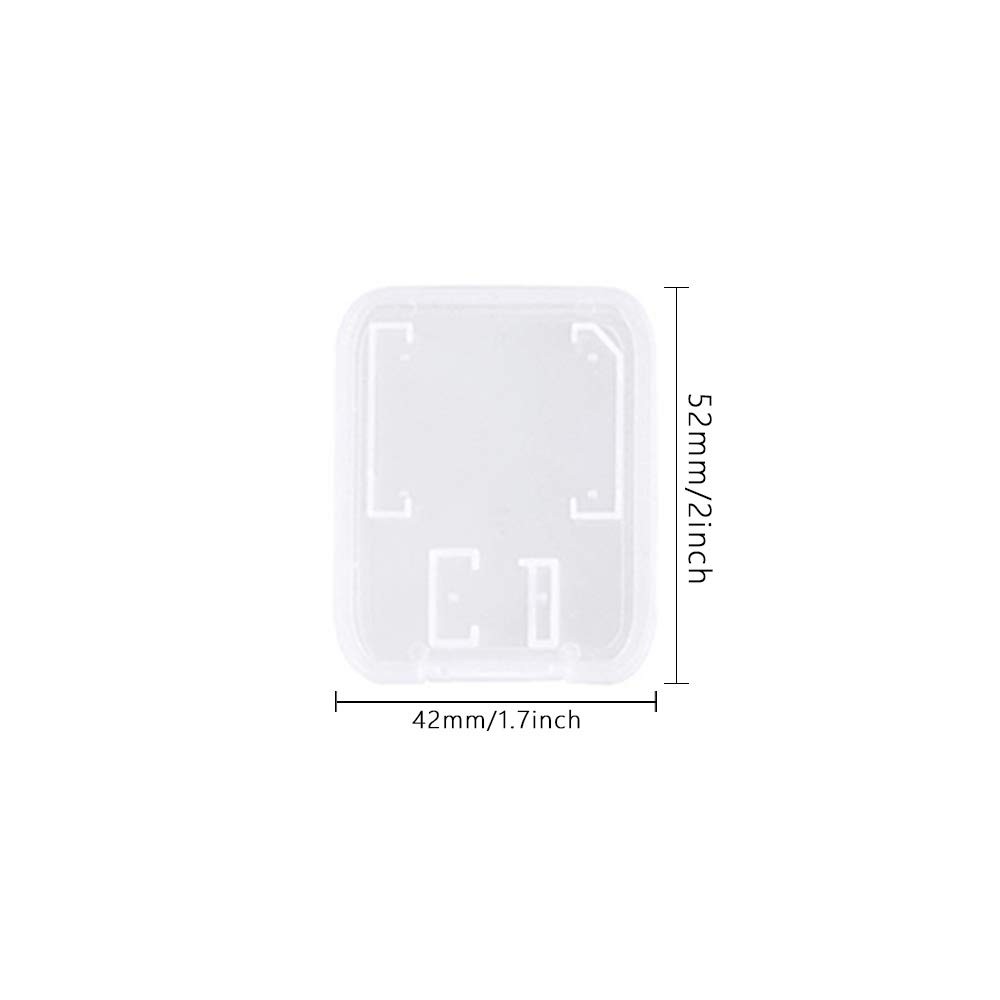 Clear Plastic Memory Card Case Compatible with SD SDHC SDXC Micro White