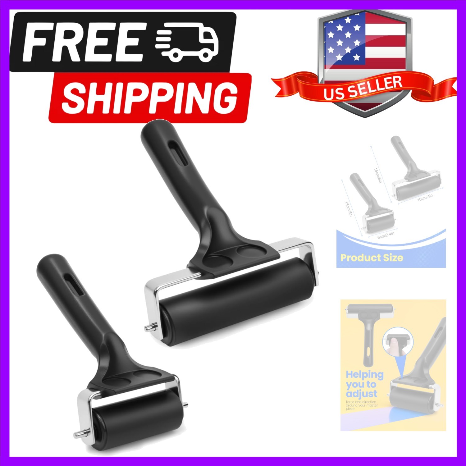 Brayer Roller for Printmaking – Durable Rubber Roller for Ink, Paint, Brayer ...