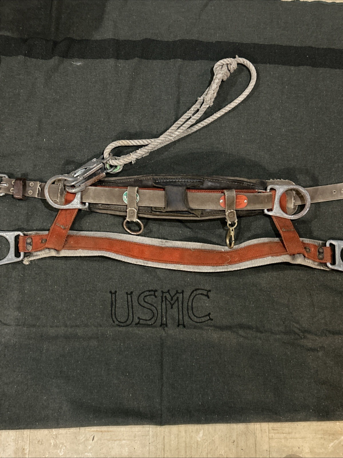 1995 Buckingham Lineman Climbing Belt Made In USA Size M With Extras P/N 13291