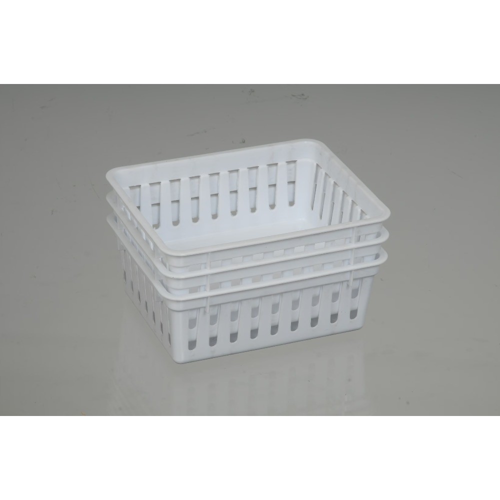 18-Pack White Mini Storage Trays 6.4x5x2.4" Stackable Plastic Organizer Bins