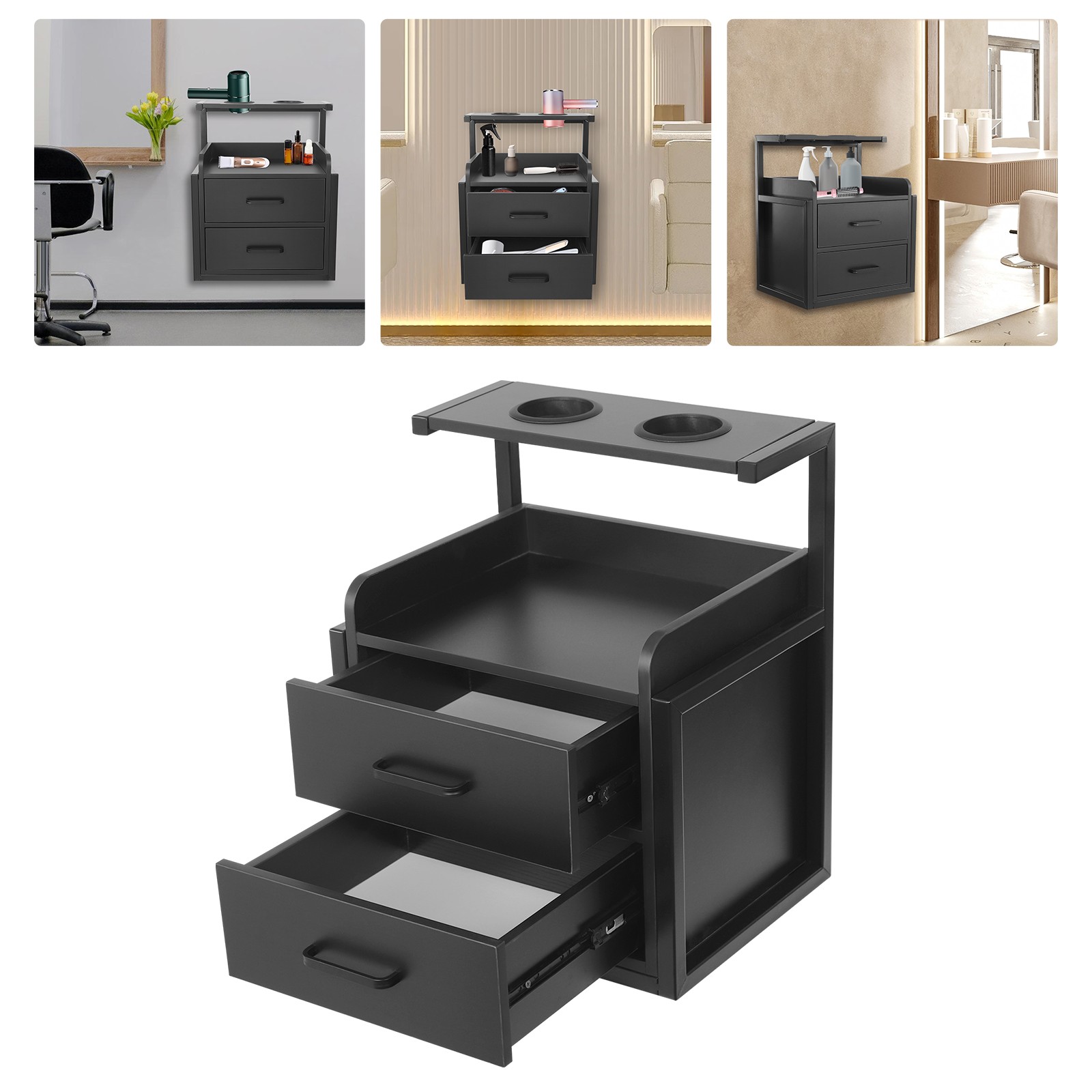 Salon Wall Cabinet Wall Mounted Salon Storage Cabinet Storage Cabinet Black