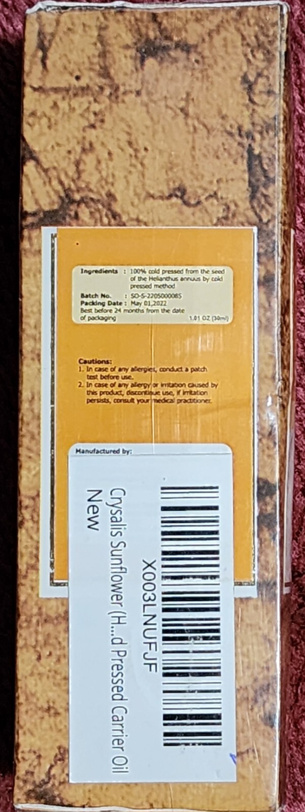 Sunflower Oil Crysalis