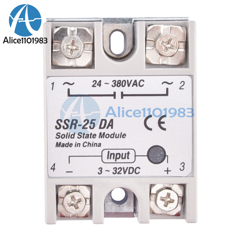 Output 24V-380V 25A SSR-25 DA Solid State Relay For PID Temperature Controller