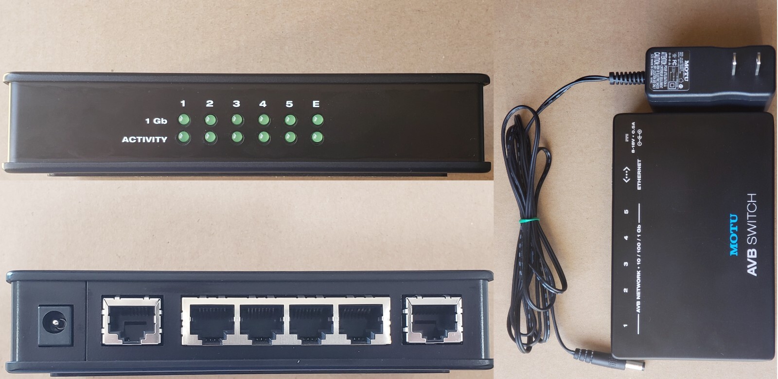 MOTU AVB 5-Port "Audio & Video Bridging" & 10/100/1000 Gigabit Ethernet Switch