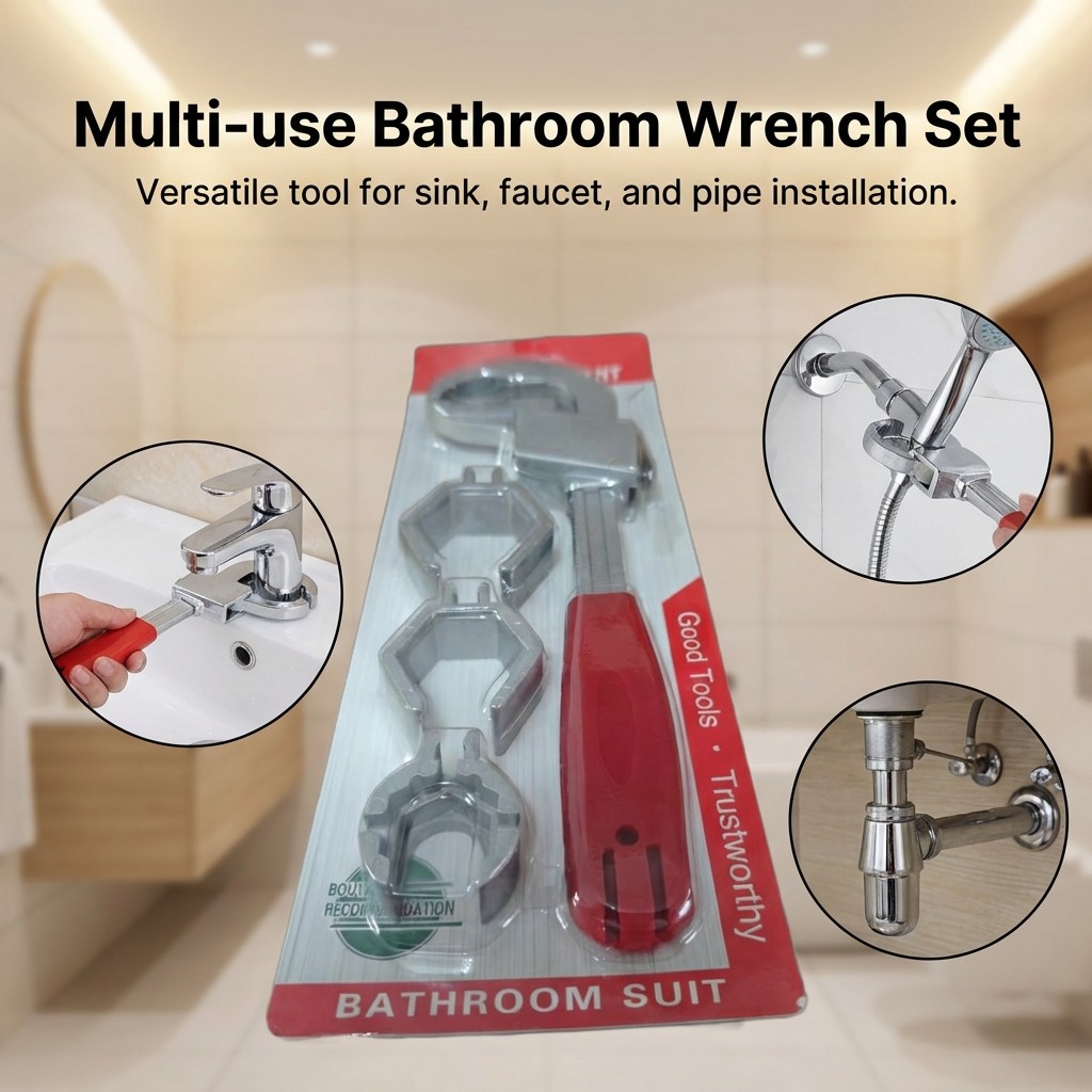 Multifunctional Sink Wrench Adjustable Opening Faucet Spanner Plumbing Repair