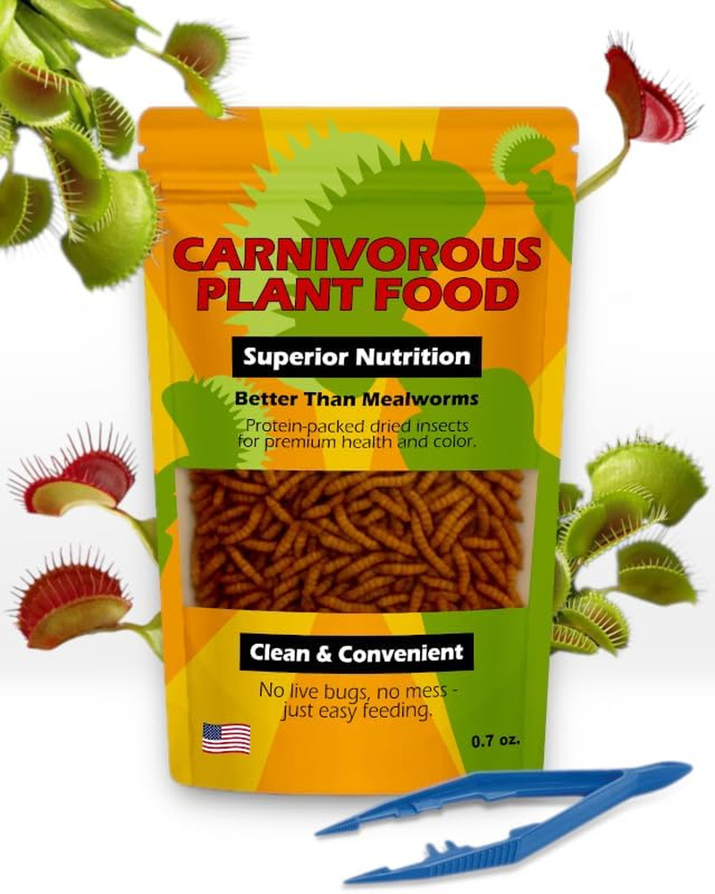 Venus Fly Trap Food with Feeding Tweezers, .7 oz Dried Soldier Fly Larvae | Venu
