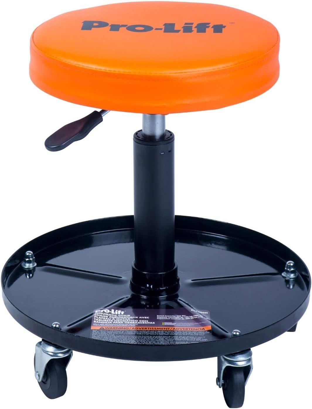 Heavy-Duty Pneumatic Workshop Chair - 300 lbs Capacity with Built-in Tool Tray