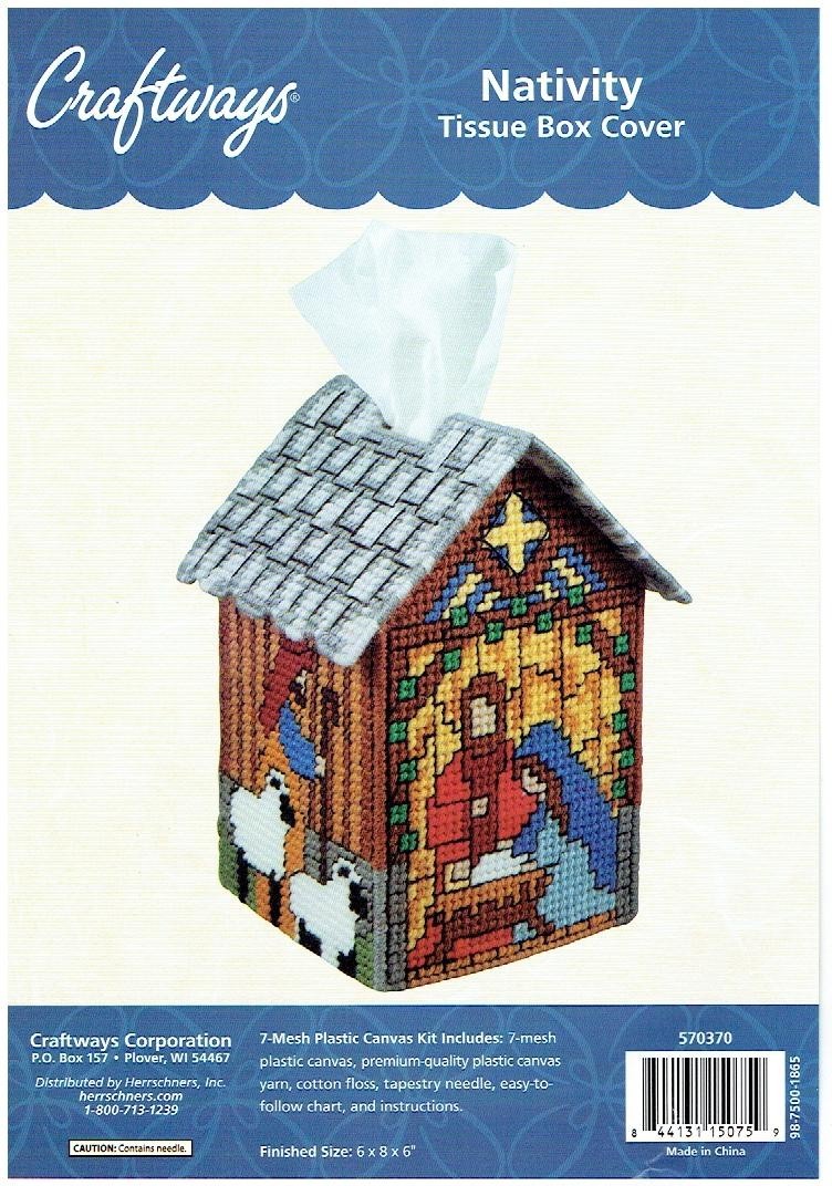 NATIVITY TISSUE BOX COVER  plastic canvas  PATTERN (#TF0438)