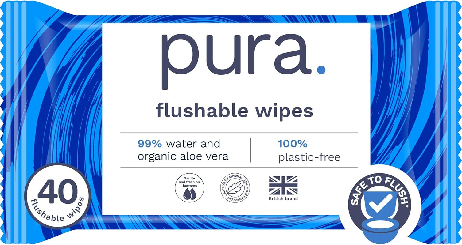 Adult XL Flushable Unscented Wipes, 1 Pack of 40 Toilet Wipes Adult Wet Wipes, 9