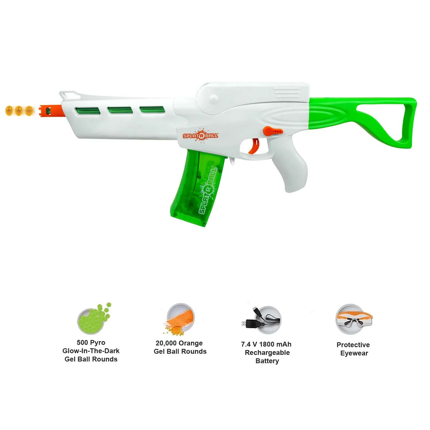Splatrball 960001 Srb800 Pyro Full Auto Rechargeable Battery Powered Water Bead