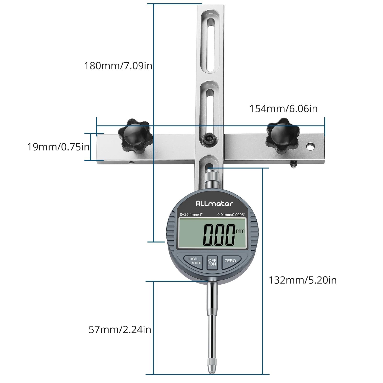 Digital Table Saw Gauge with Dial Indicator 0-1 Inch Range