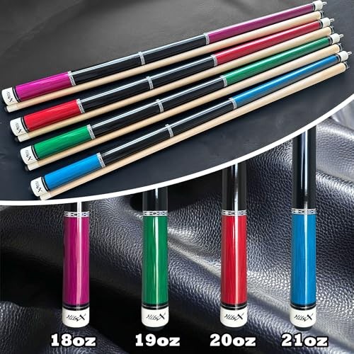 Pool Cue Set of 4 Pool Cue Stick (18oz-21oz), 13mm Tip, 58", 4-cues-set