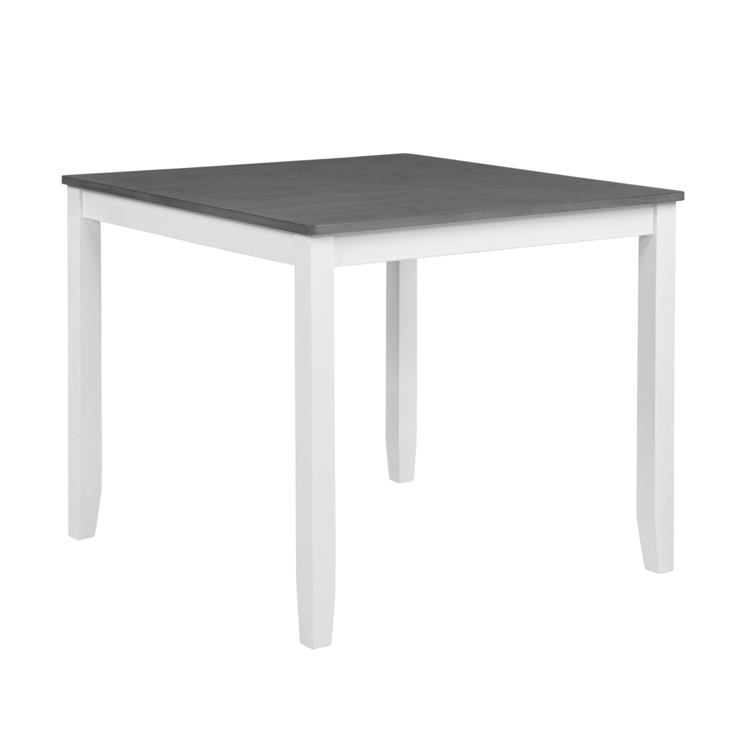 Modern 5 Piece Dining Table Set Wood Square Dining Table & 4 Chairs White & Gray