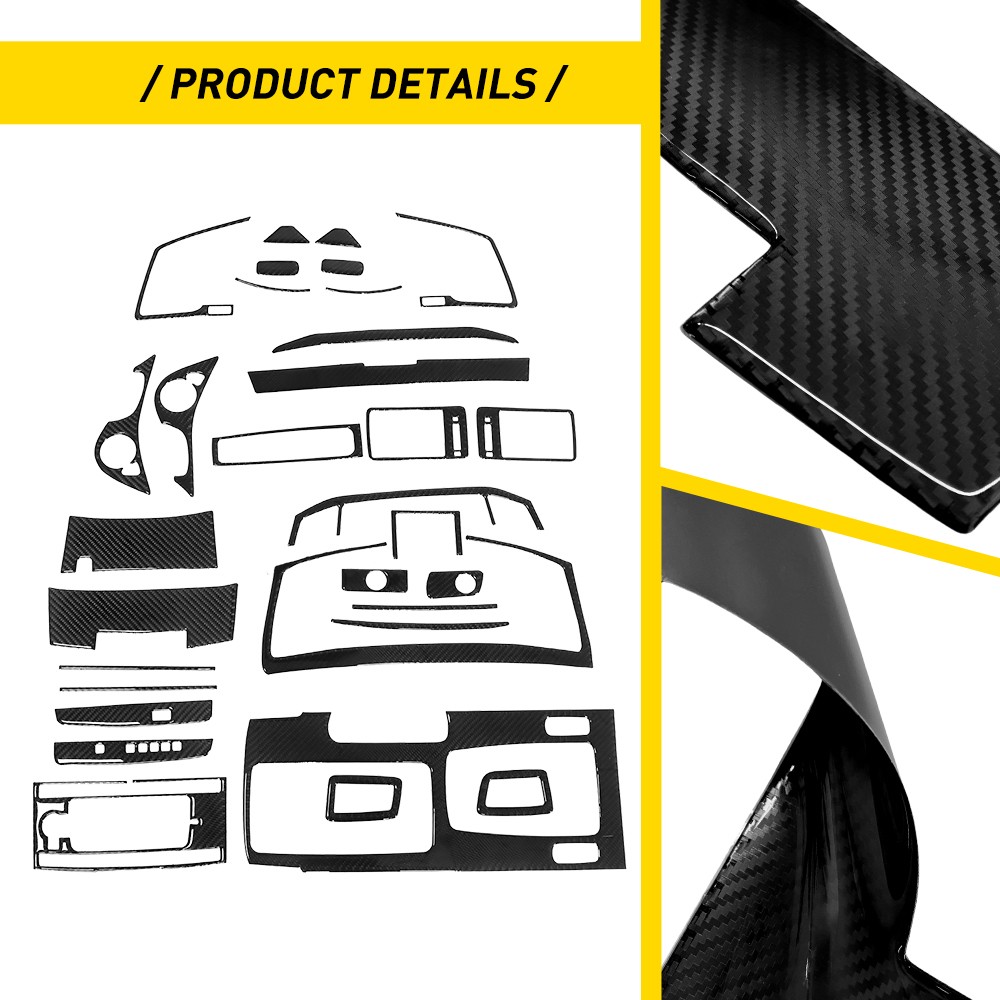 31Pcs Carbon Fiber Front Full Interior Kit Cover Trim For 2013-2017 Honda Accord