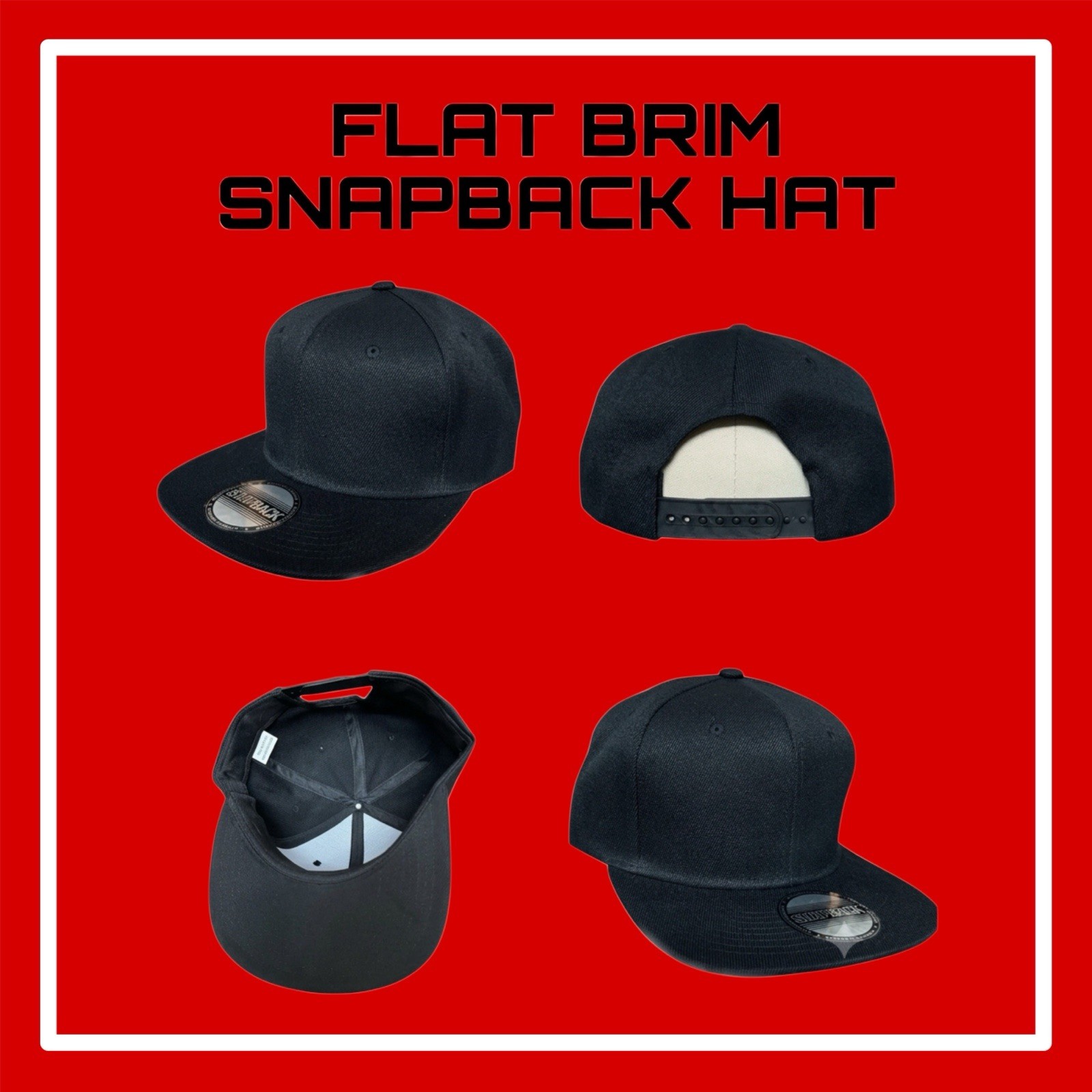 MOTLEY CRUE 🇺🇸 FLATBRIM ORIGINAL SNAPBACK HAT 🇺🇸 BLACK