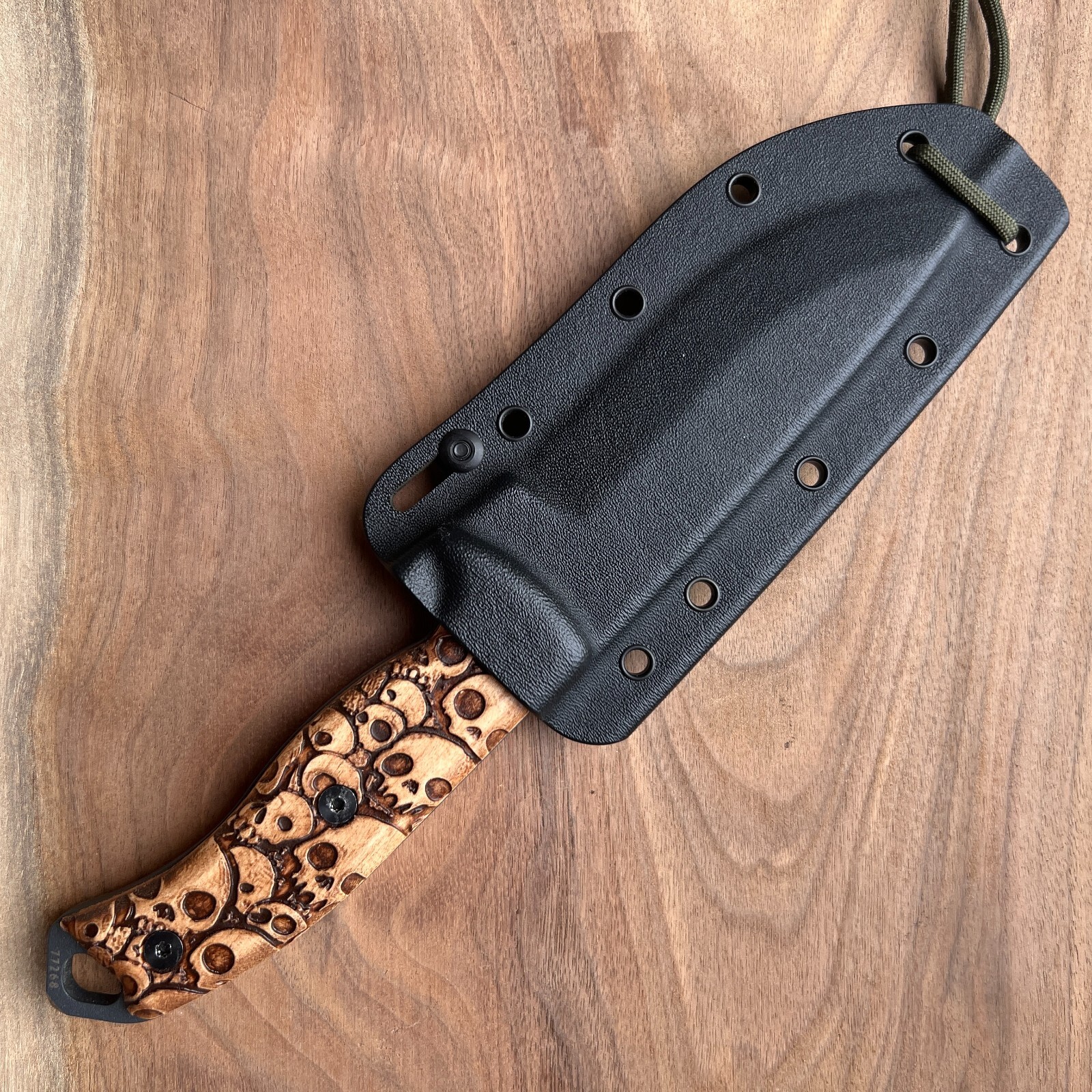 Scales for ESEE-5/6 knife solid Maple SKULLS | custom made in USA