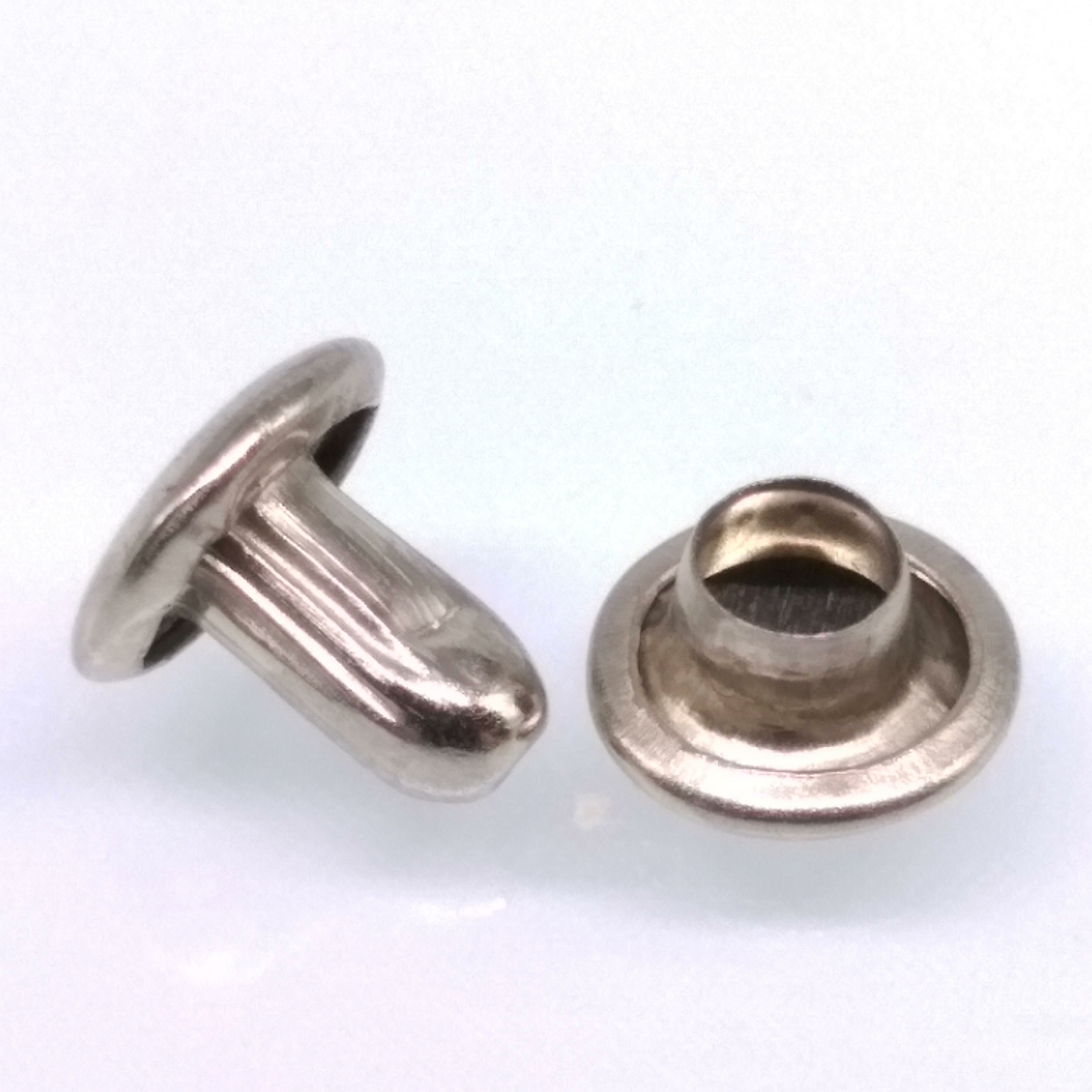 100pcs 6mm Round Double Cap Rivets Leather Craft Stud Repair Tool DIY Set Silver