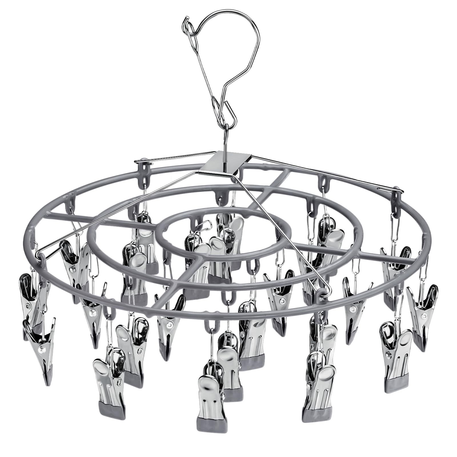 Drying Rack Clothing with 24 Clips，Sock Hanger for Drying，Hanging Clothes Dry...