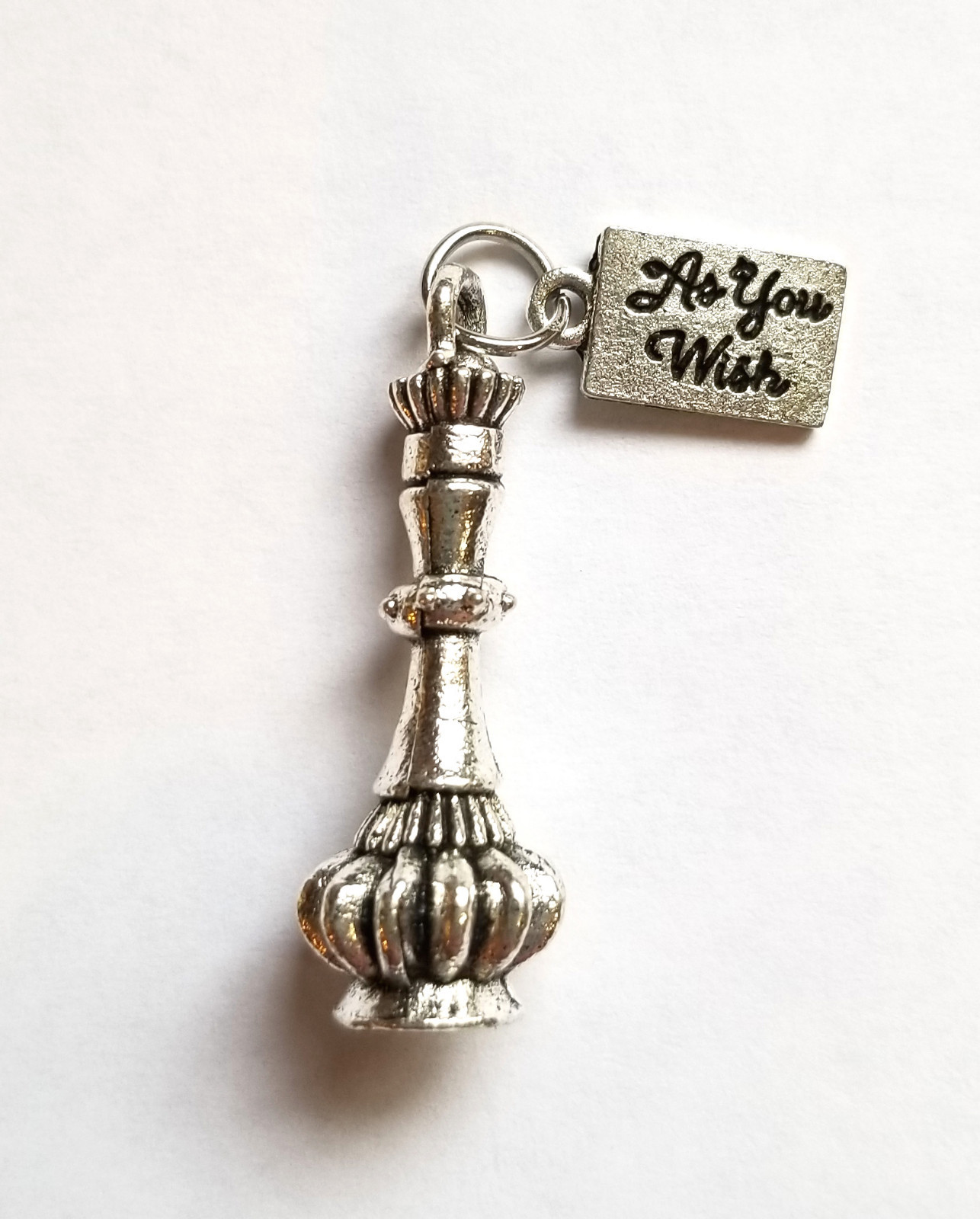 10 Pieces Genie Bottles Silver And Shiny As You Wish Charm Necklace Or Bracelet