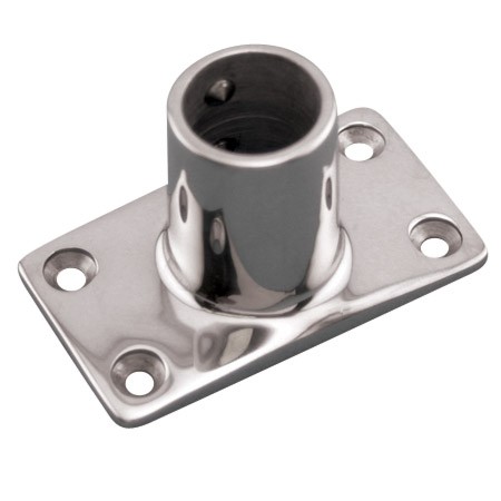 STAINLESS RECTANGULAR BASE, BOAT HARDWARE, BIMINI HARDWARE 7/8" 90 DEG, 316 SS