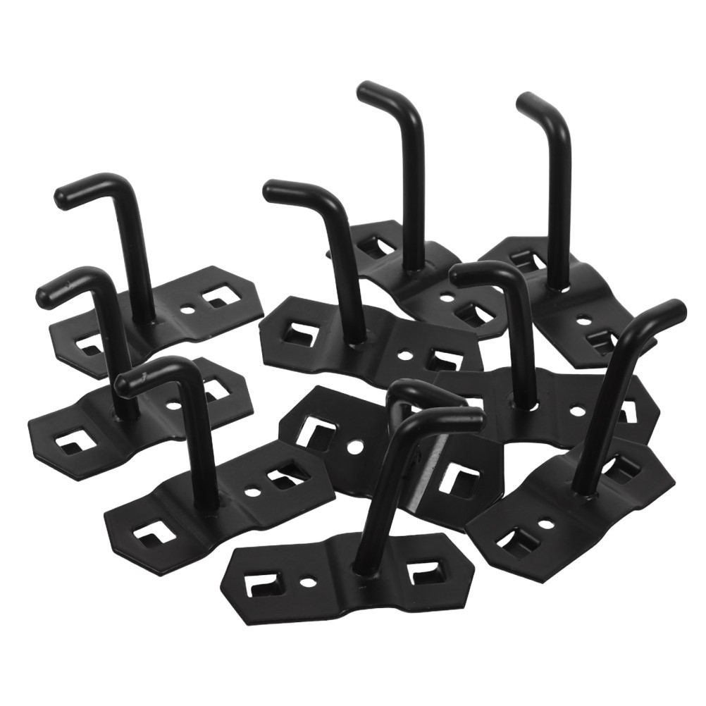 10Pcs Durable Iron Square Hole Pegboard Hooks Adjustable Wall Display Organizers