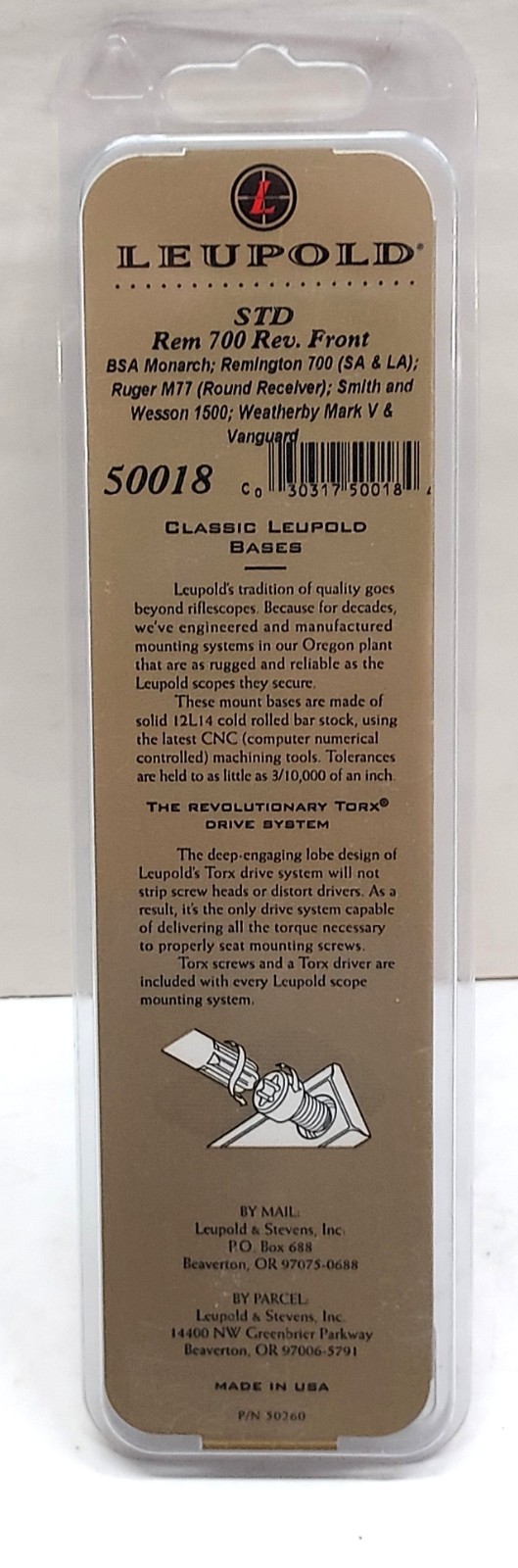 Leupold 50018, STD Rem 700 Rev. Front - 0313261