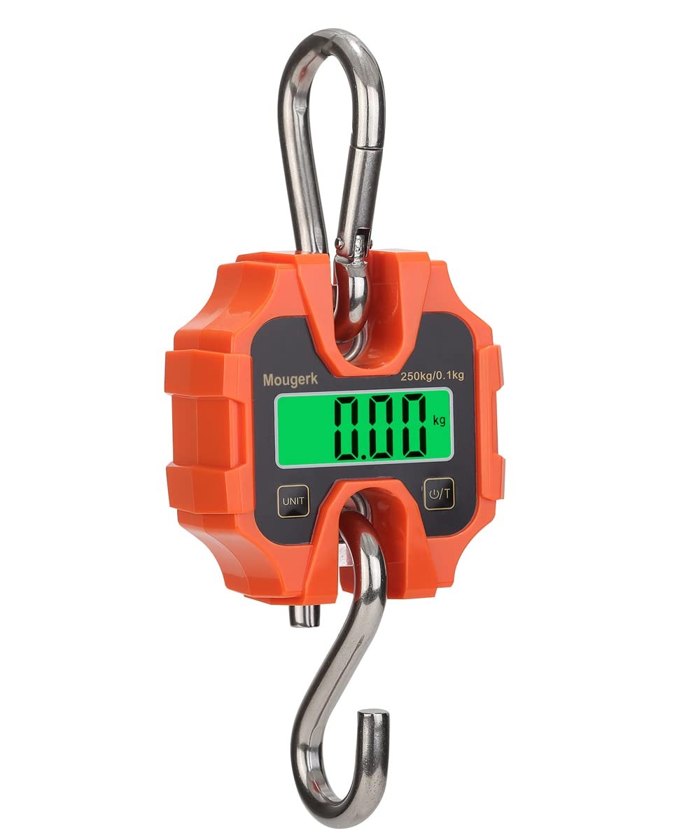 Digital Hanging Scales Portable Heavy Duty Crane Scale 250 kg 500 lb 2 AAA Ba...