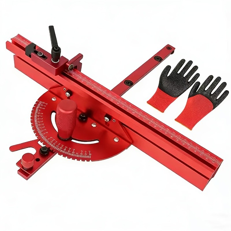 Heavy-duty 400mm miter gauge, compatible with T-slot tracks (30mm/45mm).