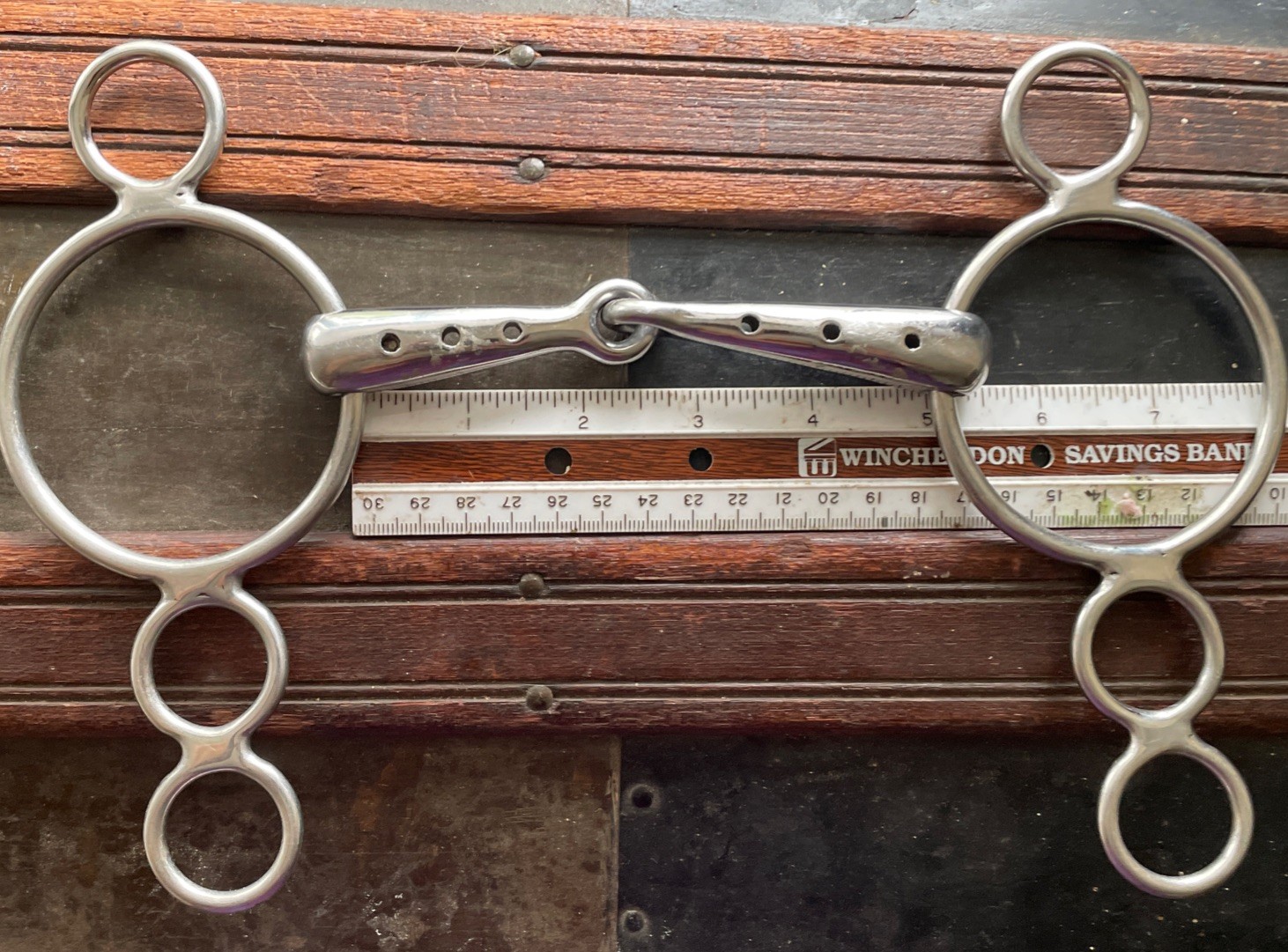 4 RING  ELEVATOR BIT Hollow, Wet, Mouth, Snaffle, 5"  jumping bit