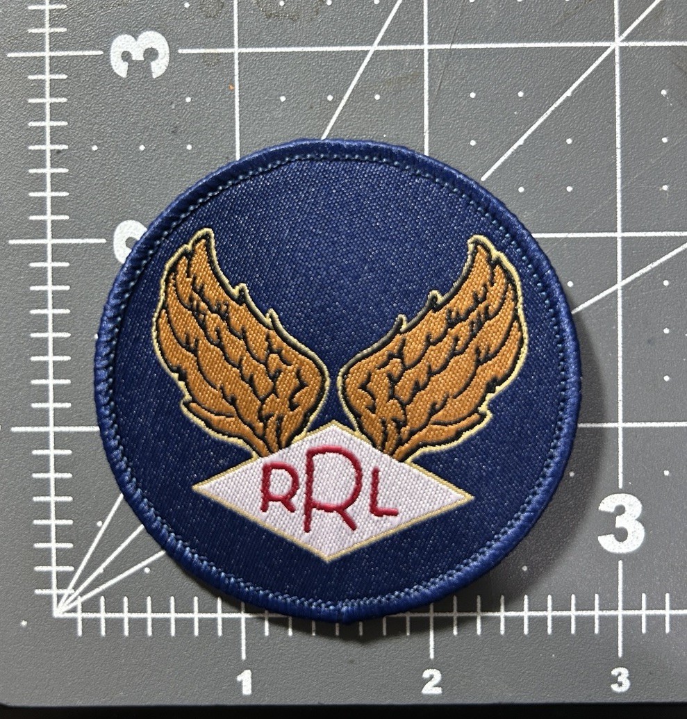POLO RALPH LAUREN BRAND NEW DOUBLE RL WINGS PATCH 2.5 INCH Sew-On Navy Blue Star