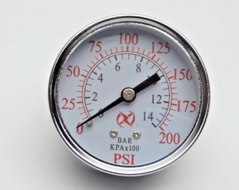 Air Compressor Pressure Hydraulic Gauges 2" Face Back Mount 1/4" NPT 0-200 PSI