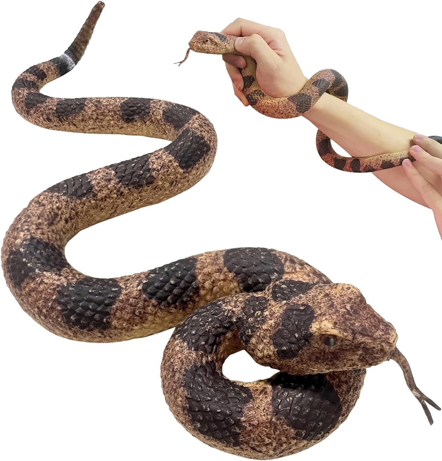Realistic Fake Snakes Toy Soft Rubber Snake Realistic Keep Birds and Squirrels