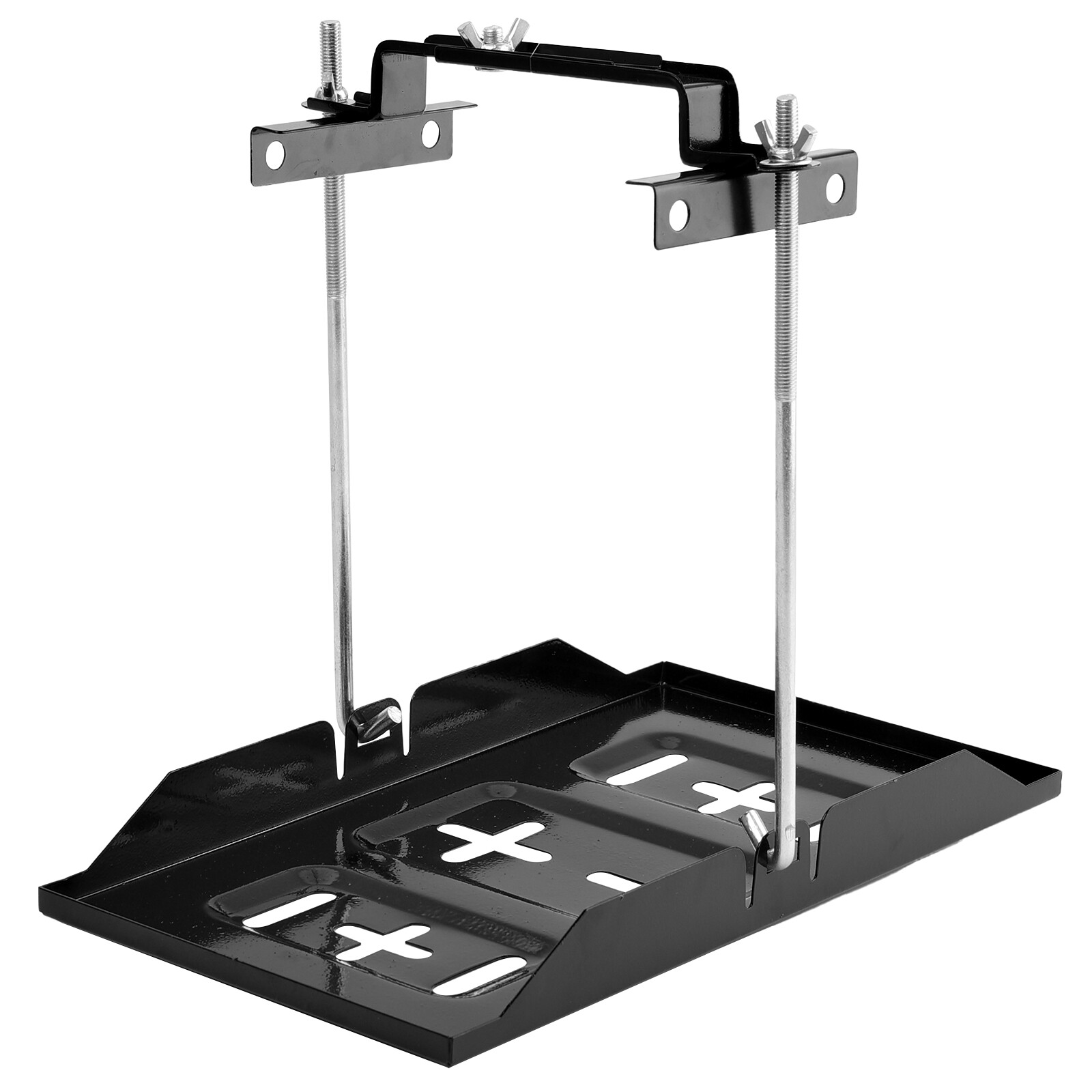 Universal Storage Battery Holder Adjustable Tray + Hold Down Clamp Bracket USA