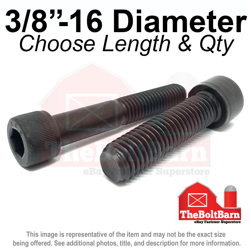 3/8"-16 Allen Socket Head Alloy Cap Screws Bolts Black Oxide COARSE (Pick Size)