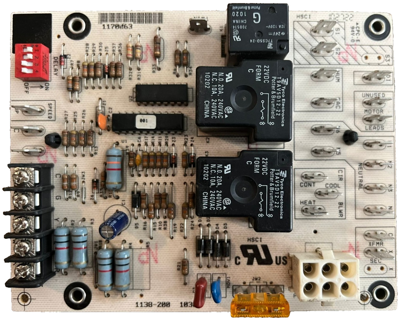 1170063 GUARANTEED WORKING OEM Furnace Fan Control Circuit Board 1130-200