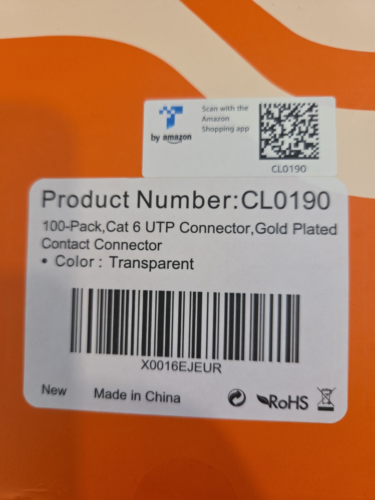 Cable Creation, CL0190, 100 Pack, Gold Plated, Transparent, NEW
