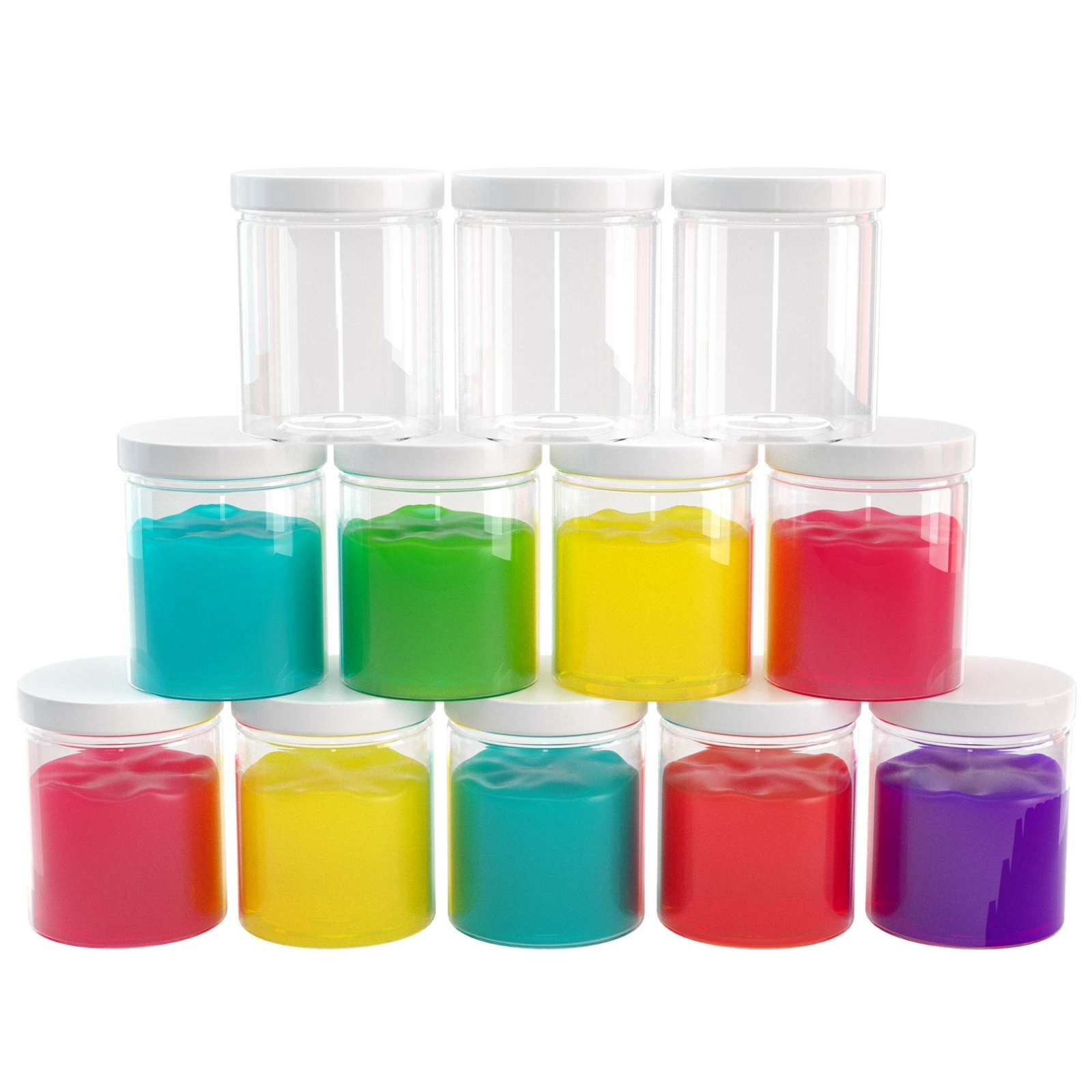 Healthy Packers Clear Empty Containers for Body Lotions, Creams (6 oz, 12 Pack)