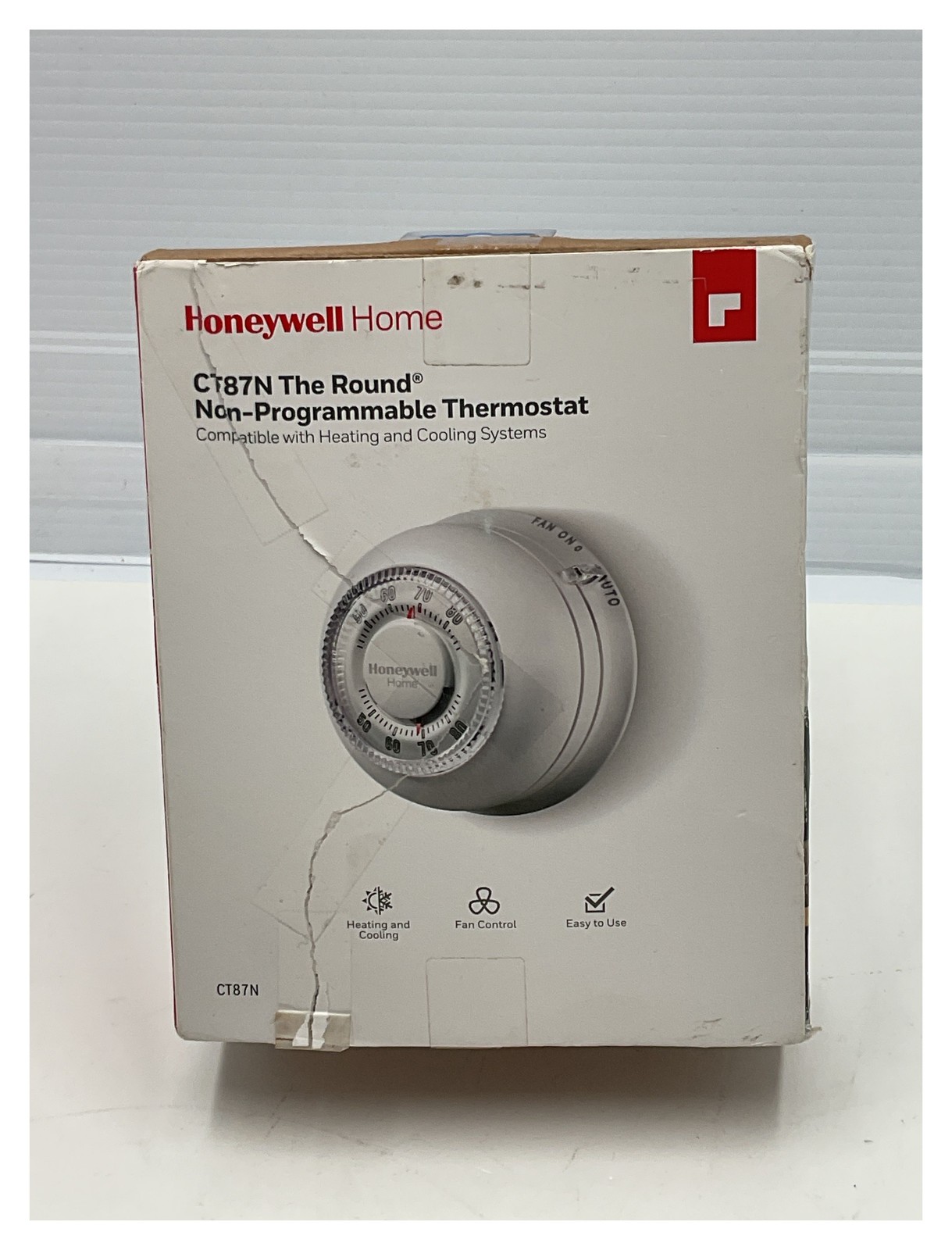 Honeywell CT87N The Round Non-Programmable Thermostat Heat/Cool Mercury Free