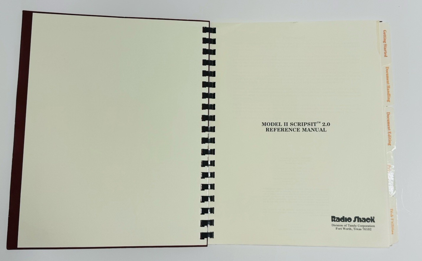 Radio Shack Model II Scripsit 2.0 Reference Manual