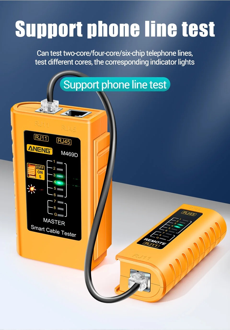 ANENG M469D RJ45 Network Cable Tester Ethernet Line Wire Remote Continuity USB